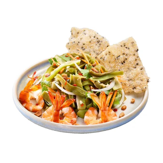 Gong Cai Crunchy "Sound Vegetable" Salad with Tiger Prawn