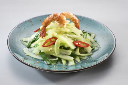 Stir-Fried Bottle Guard with Tiger Prawn